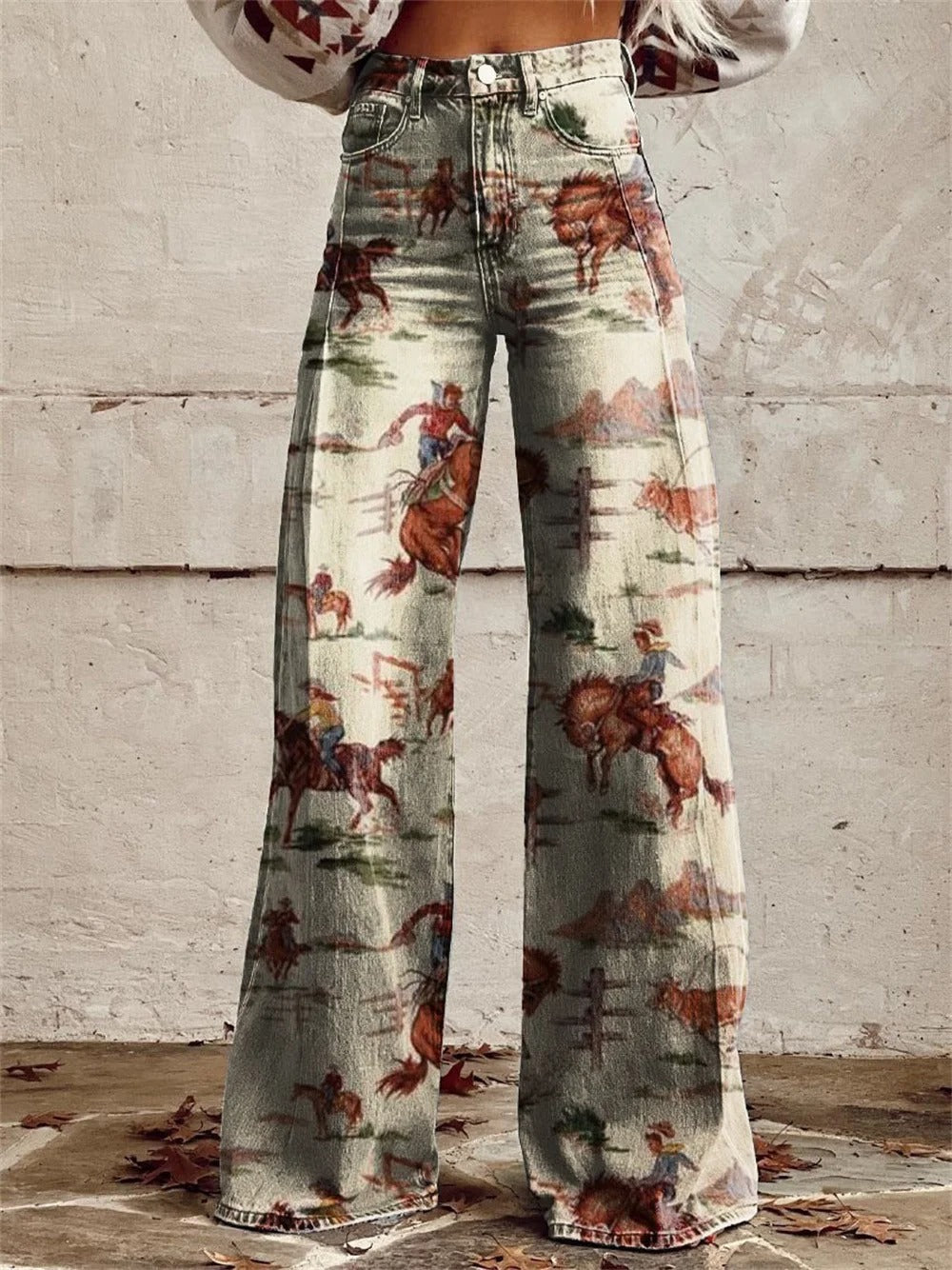 Penelope™ - Pantalons Amples à Motifs Vintage
