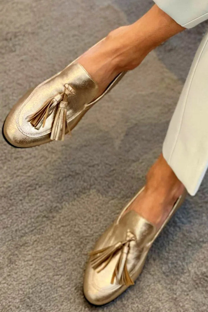 Naomi | Or Frangé Mocassin