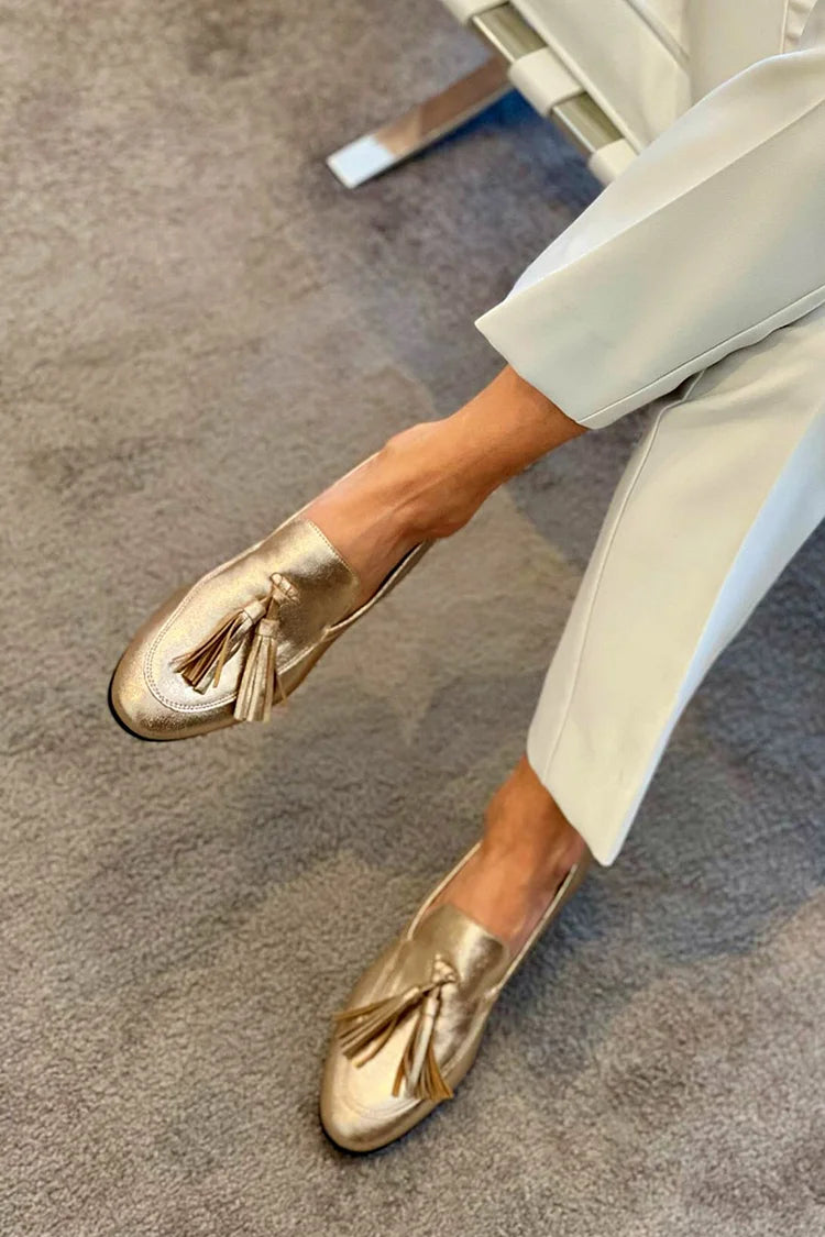 Naomi | Or Frangé Mocassin