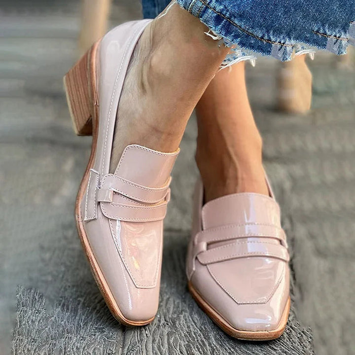 Eden | Brillant Mocassins à Talon Large