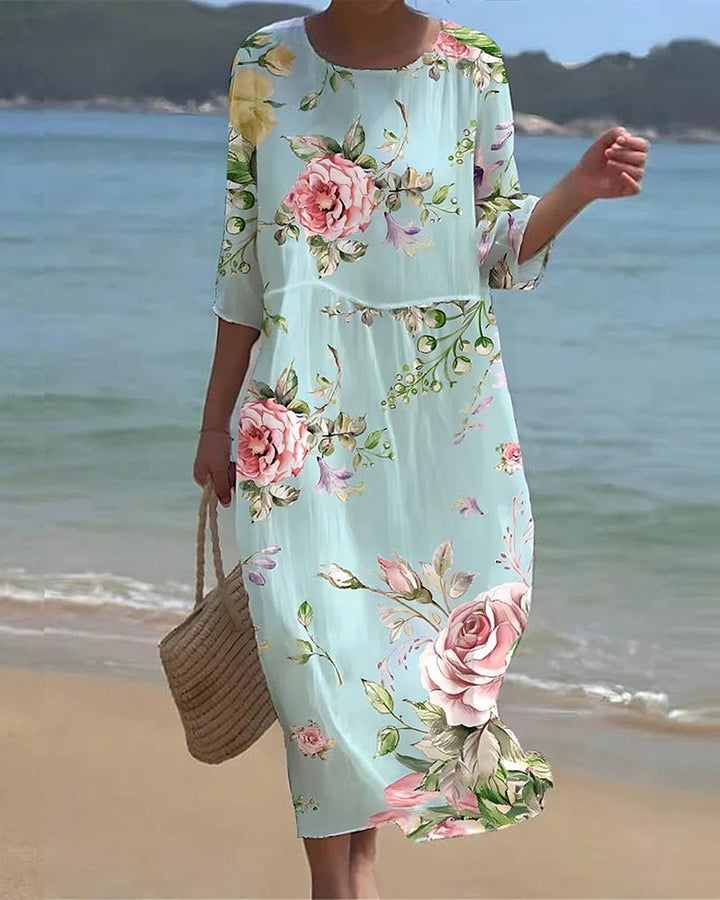 Keely | Robe de fleurs du coucher du soleil