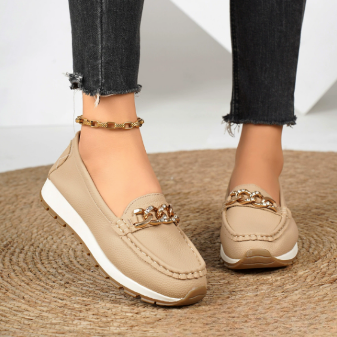 Evelyn – Mocassins à Boucle en Diamant