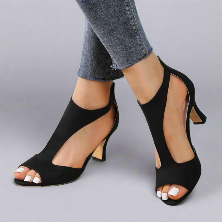 Barbara | Sandales à Talons Découpés et Bout Ouvert