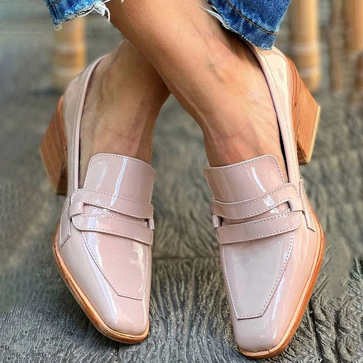 Eden | Brillant Mocassins à Talon Large
