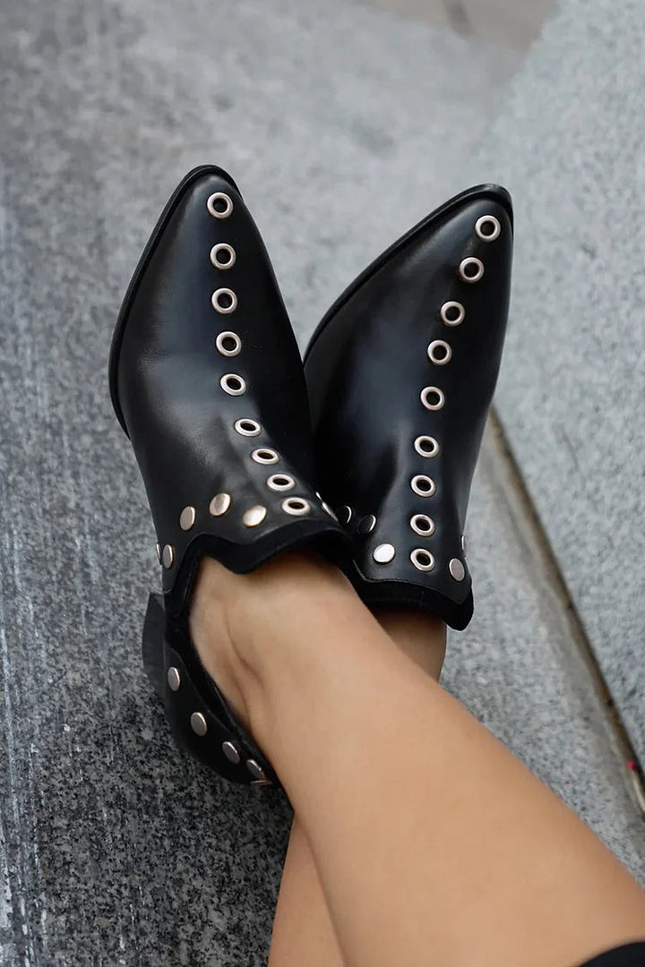 Giselle | Bottines cloutées à talon épais