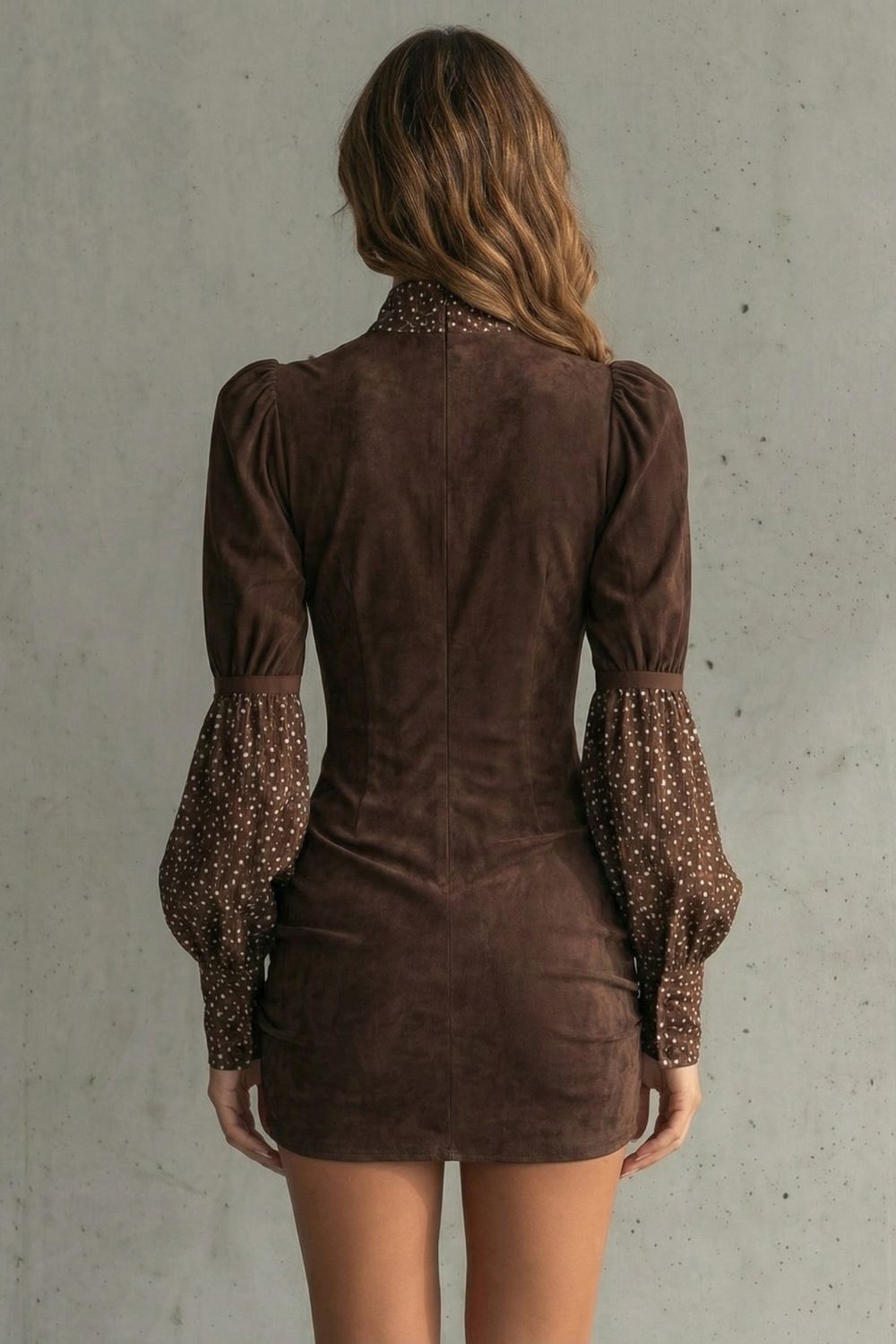 Serelinne – Robe mini rétro à manches bouffantes