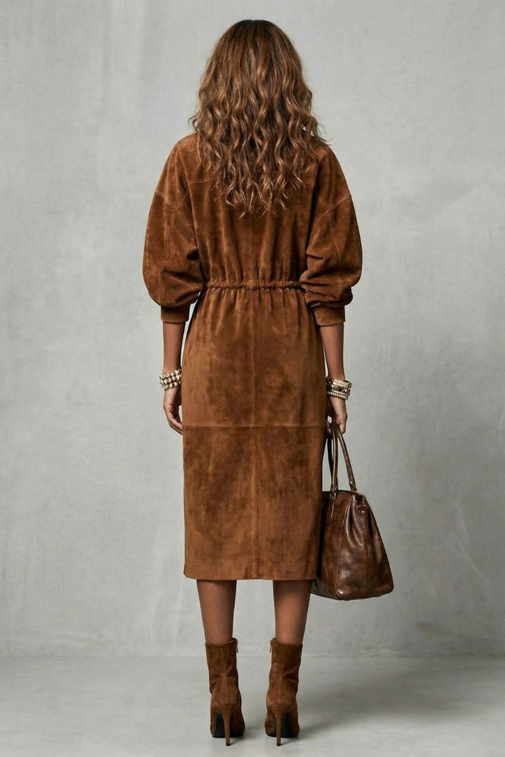 Zanetta – Robe midi avec fermeture éclair et cordon de serrage à la taille