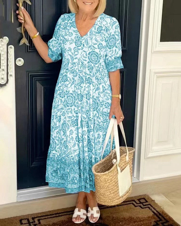Keisha | Élégante Robe Fleurie à Décolleté en V