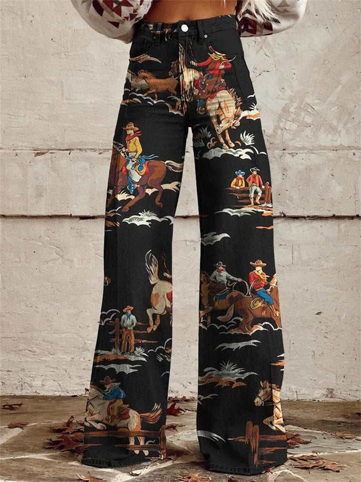 Penelope™ - Pantalons Amples à Motifs Vintage