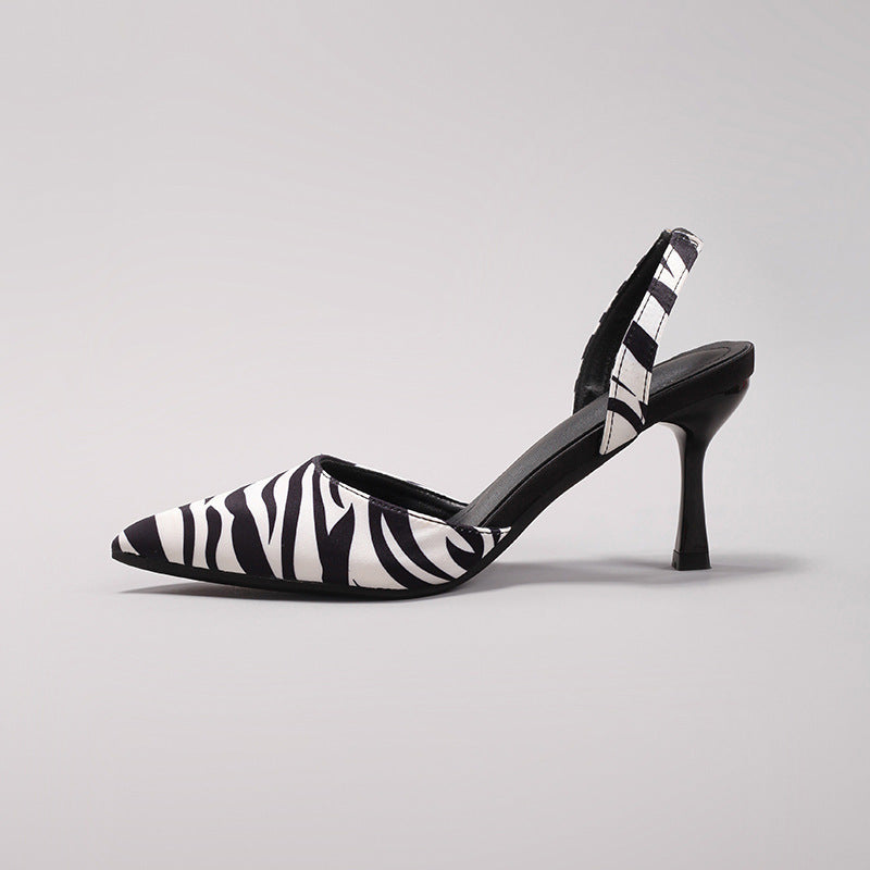 Fatima | Escarpins Slingback à Talon avec Imprimé Animal