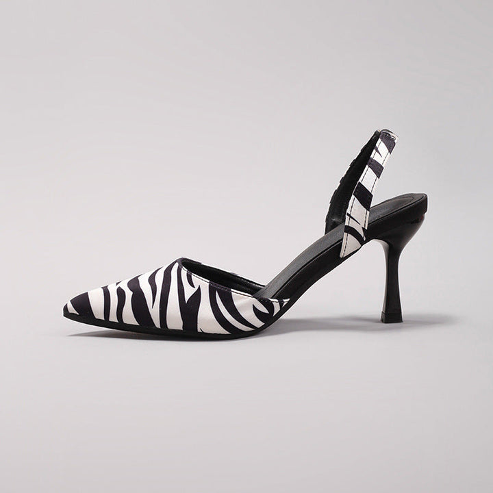 Fatima | Escarpins Slingback à Talon avec Imprimé Animal