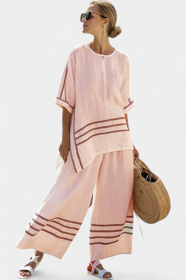 Wynne | Ensemble en lin à rayures minimalistes