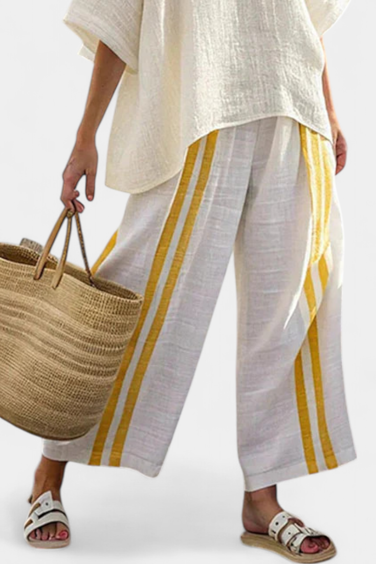 Anselor | Ensemble en lin accent jaune