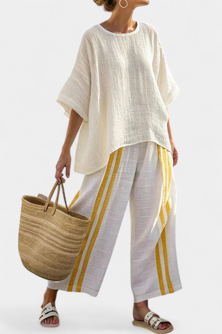 Anselor | Ensemble en lin accent jaune