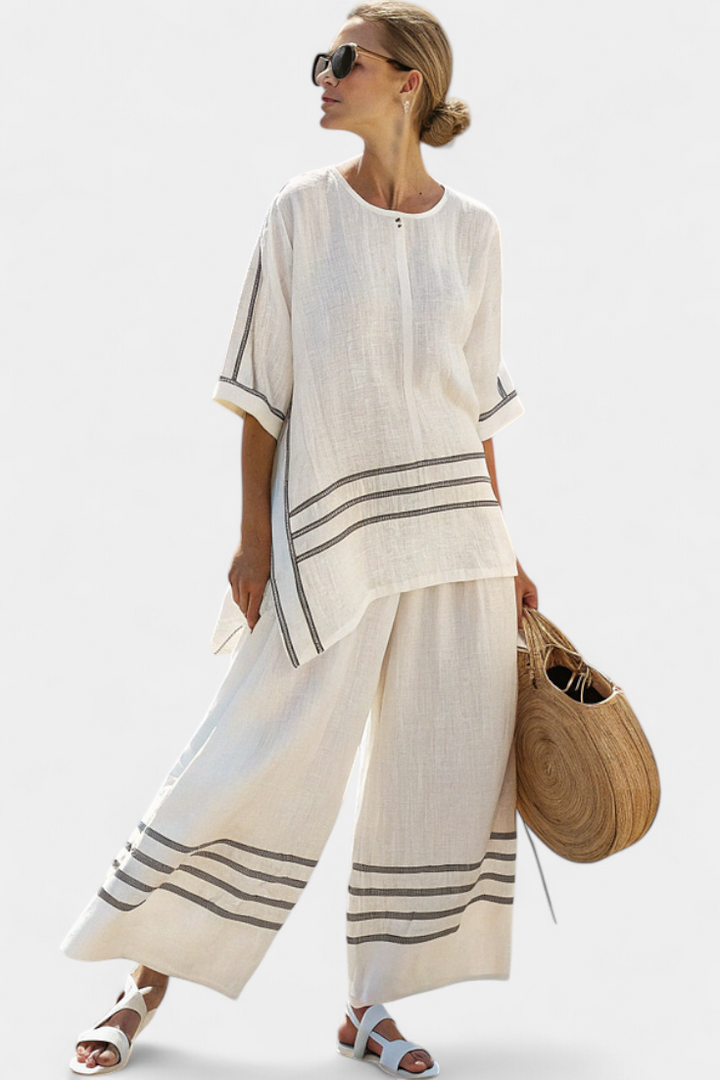 Wynne | Ensemble en lin à rayures minimalistes