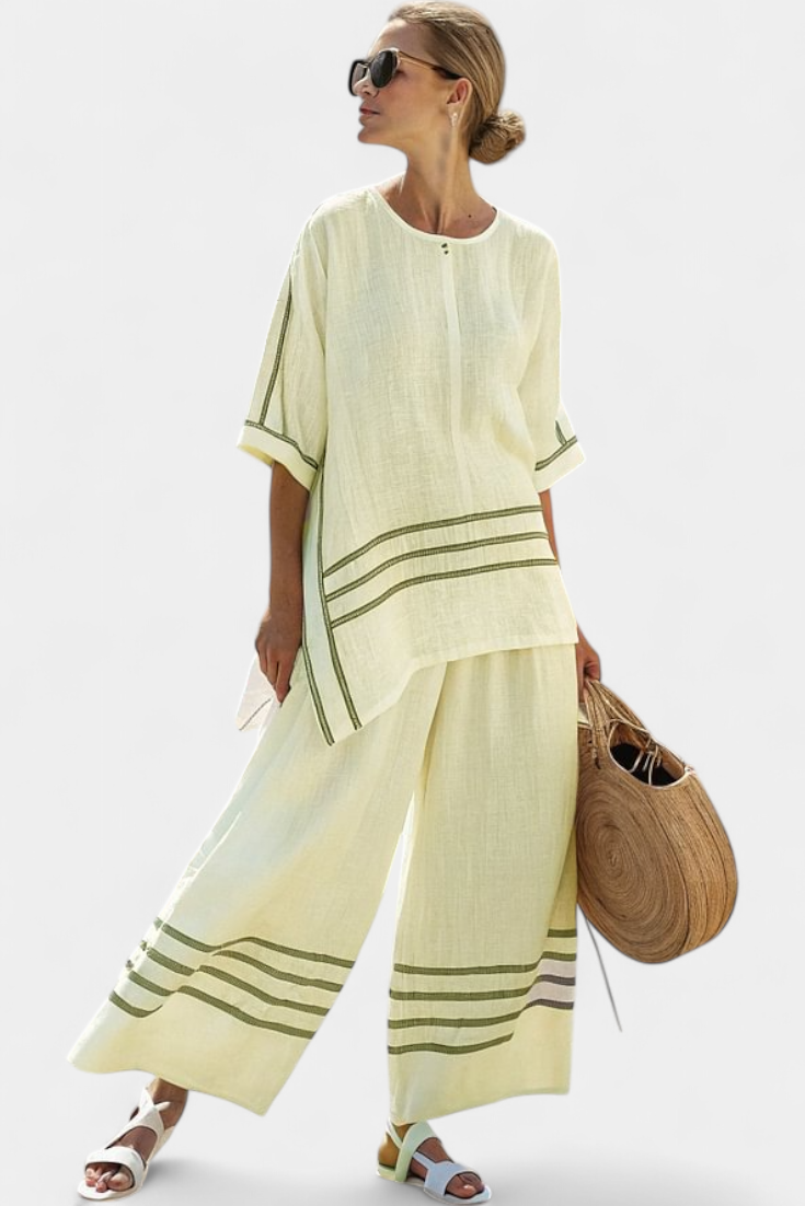 Wynne | Ensemble en lin à rayures minimalistes