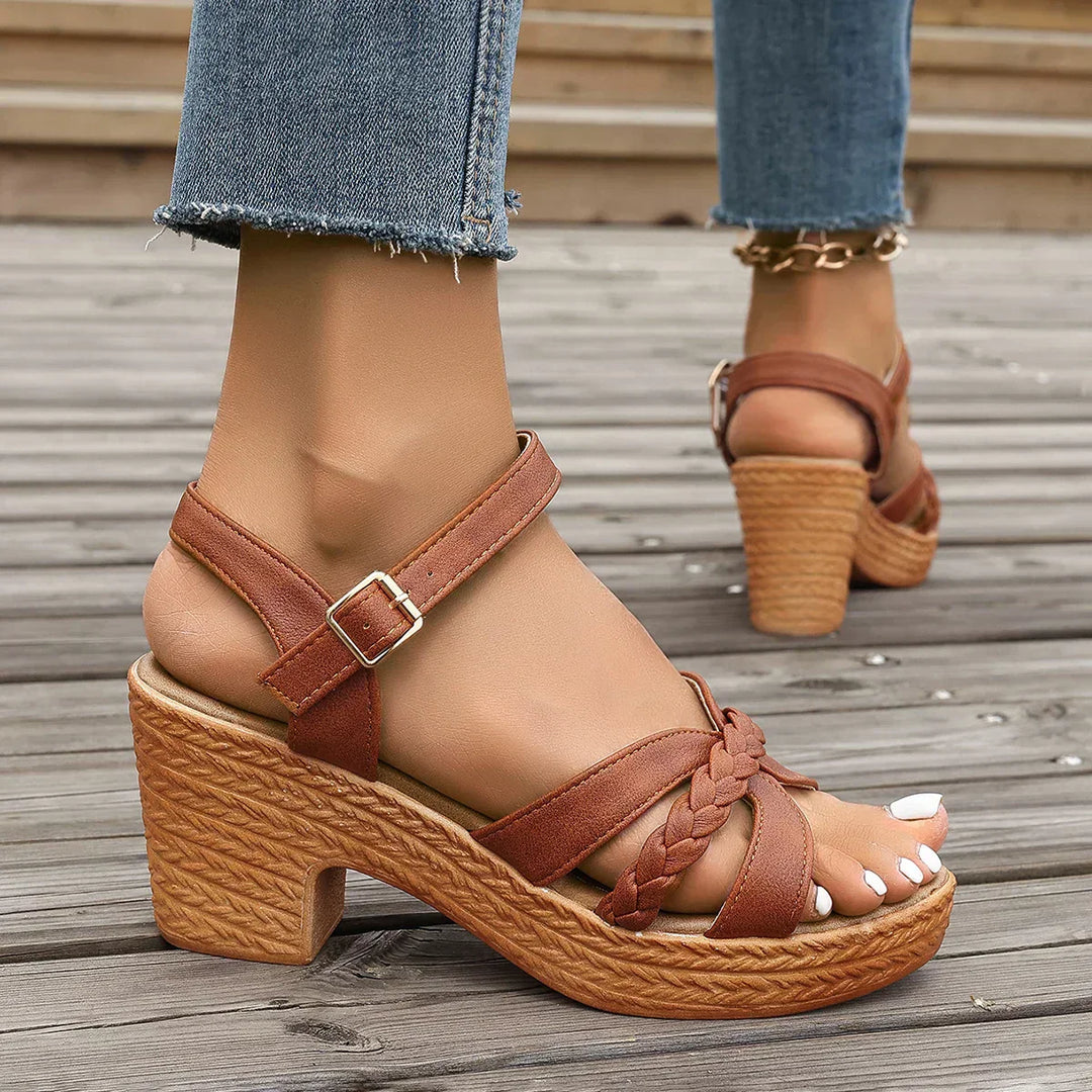 MELODIE | Sandales à plateforme avec lanière tressée