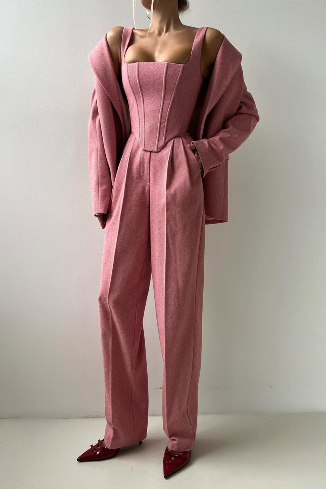 Grace - Ensemble de Trois Pièces avec Blazer Croisé Élégant