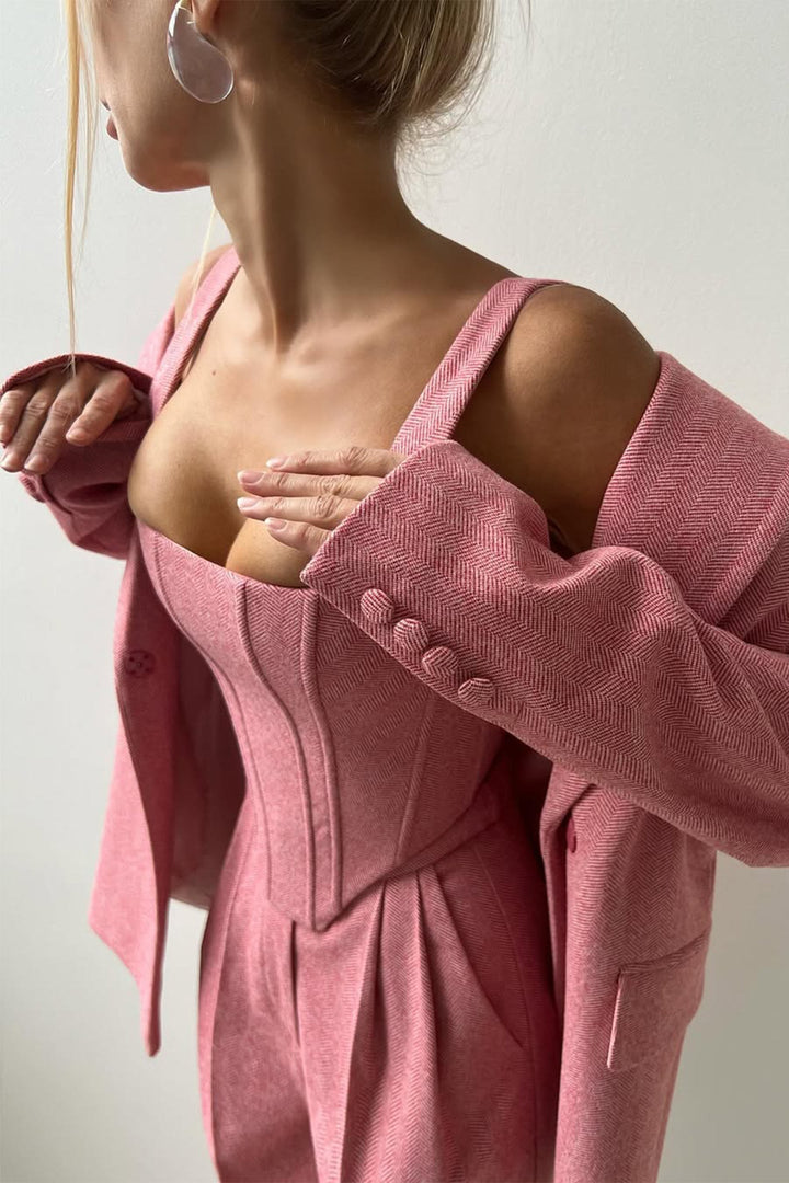 Grace - Ensemble de Trois Pièces avec Blazer Croisé Élégant