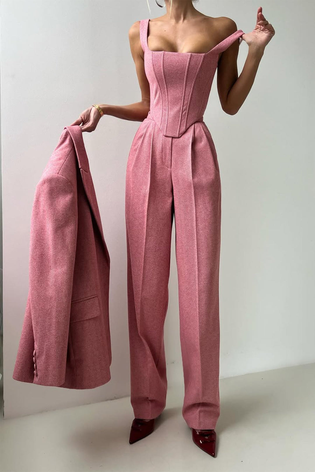 Grace - Ensemble de Trois Pièces avec Blazer Croisé Élégant
