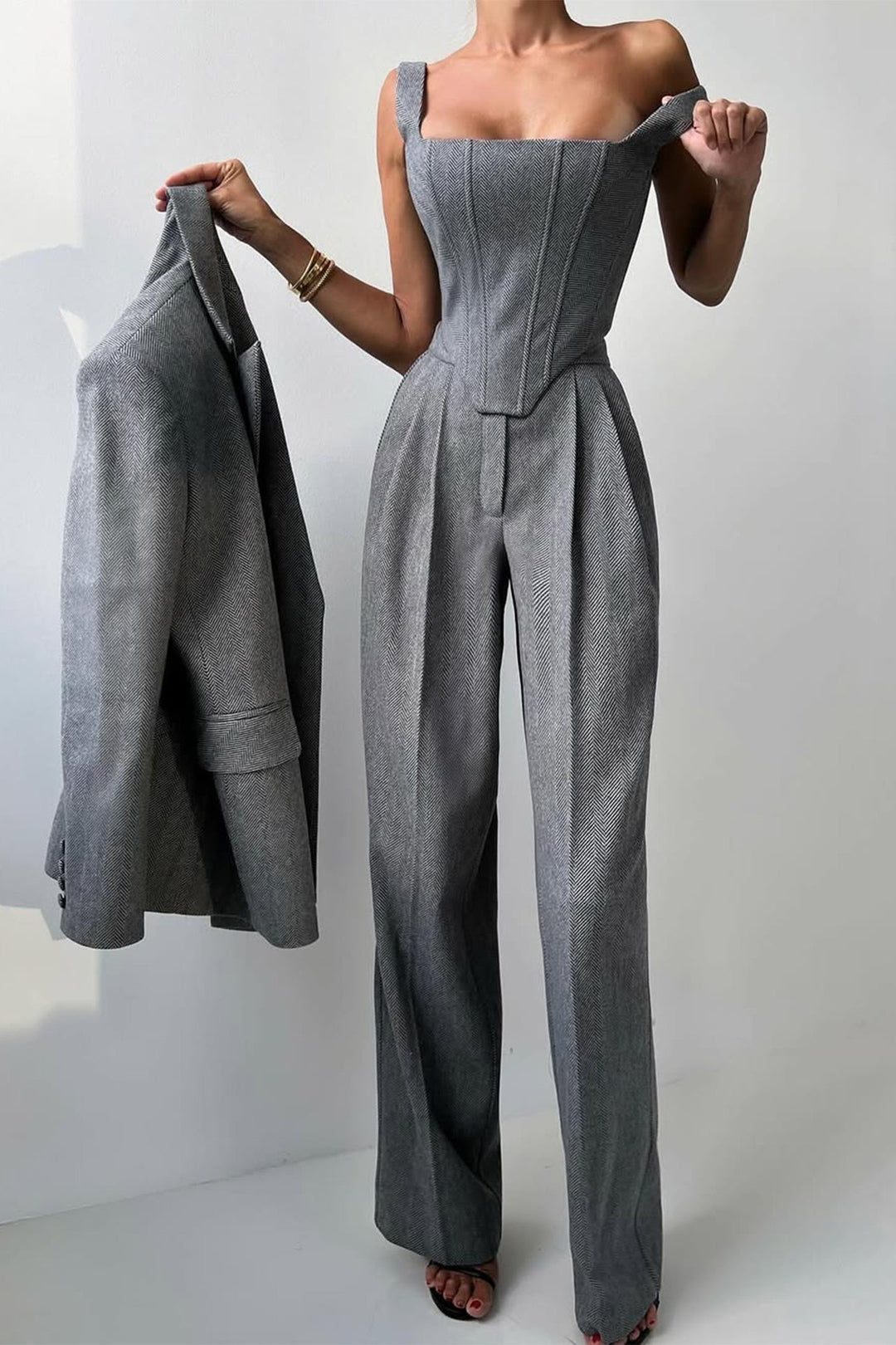 Grace - Ensemble de Trois Pièces avec Blazer Croisé Élégant