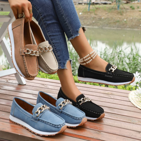 Elle - Mocassins avec Boucle en Diamant