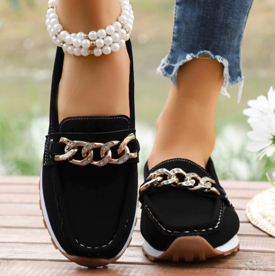 Elle - Mocassins avec Boucle en Diamant