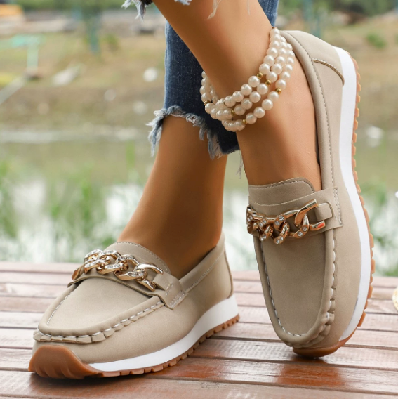Elle - Mocassins avec Boucle en Diamant