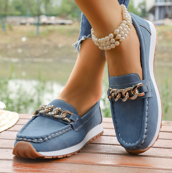 Elle - Mocassins avec Boucle en Diamant