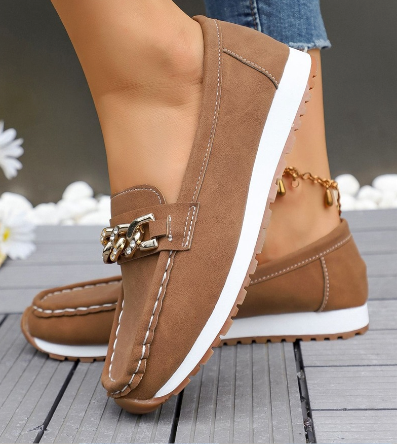 Elle - Mocassins avec Boucle en Diamant
