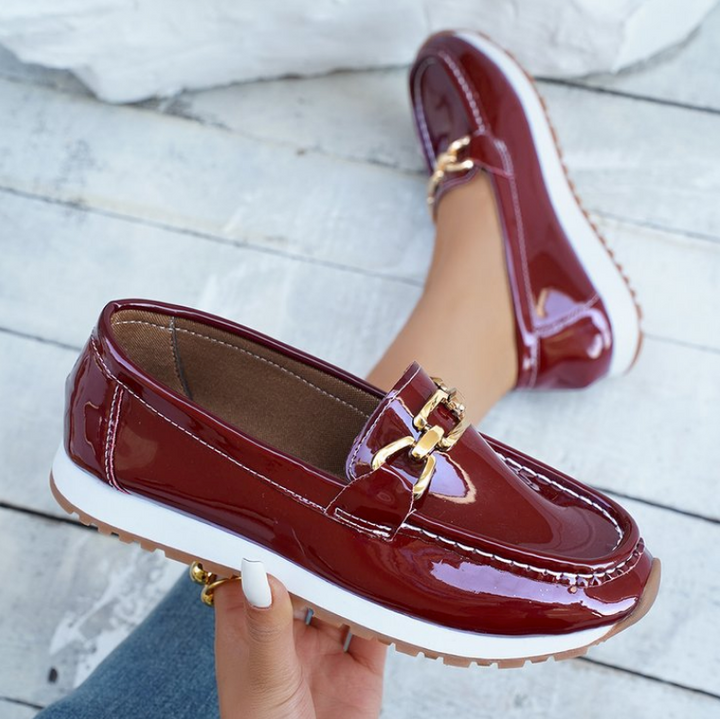 Éléonore - Mocassins bordeaux brillants