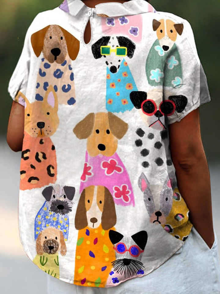 Tilly | Blouse à motif de chiens amusants