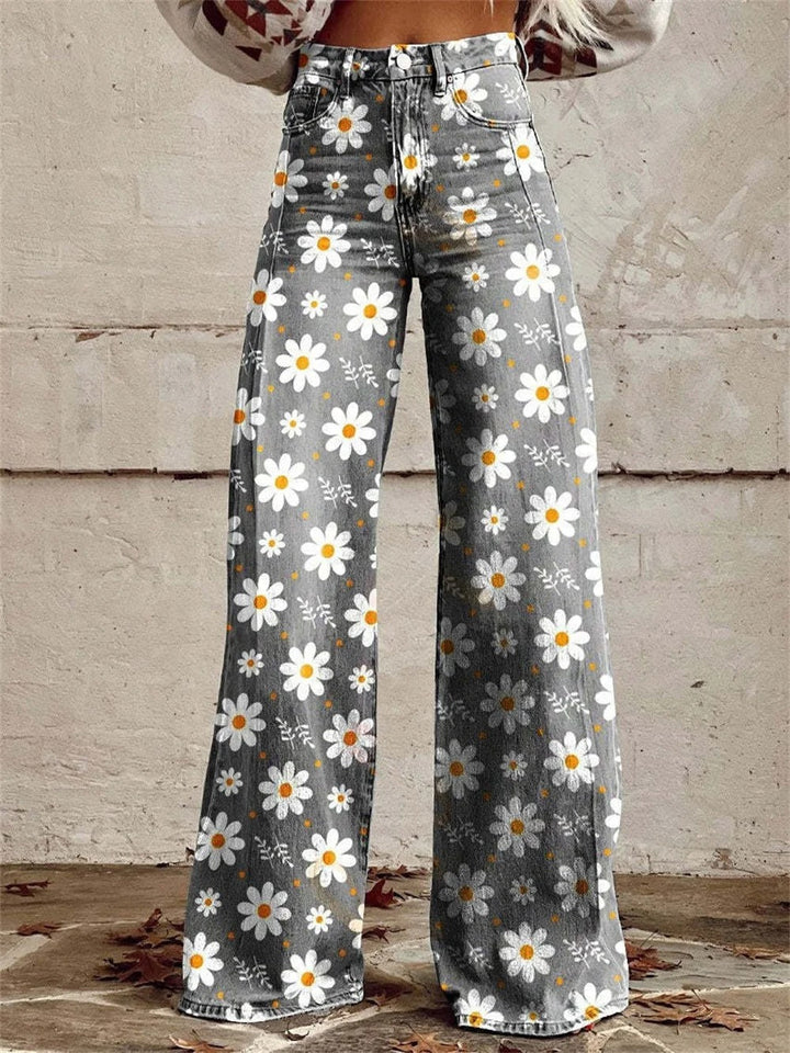 Charlotte™ - Pantalon large à motifs floraux vibrants et confortables