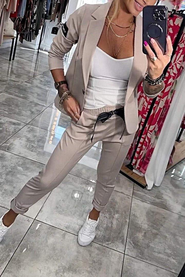 Fenna™ | Ensemble Femme Deux Pièces en Couleur Unie