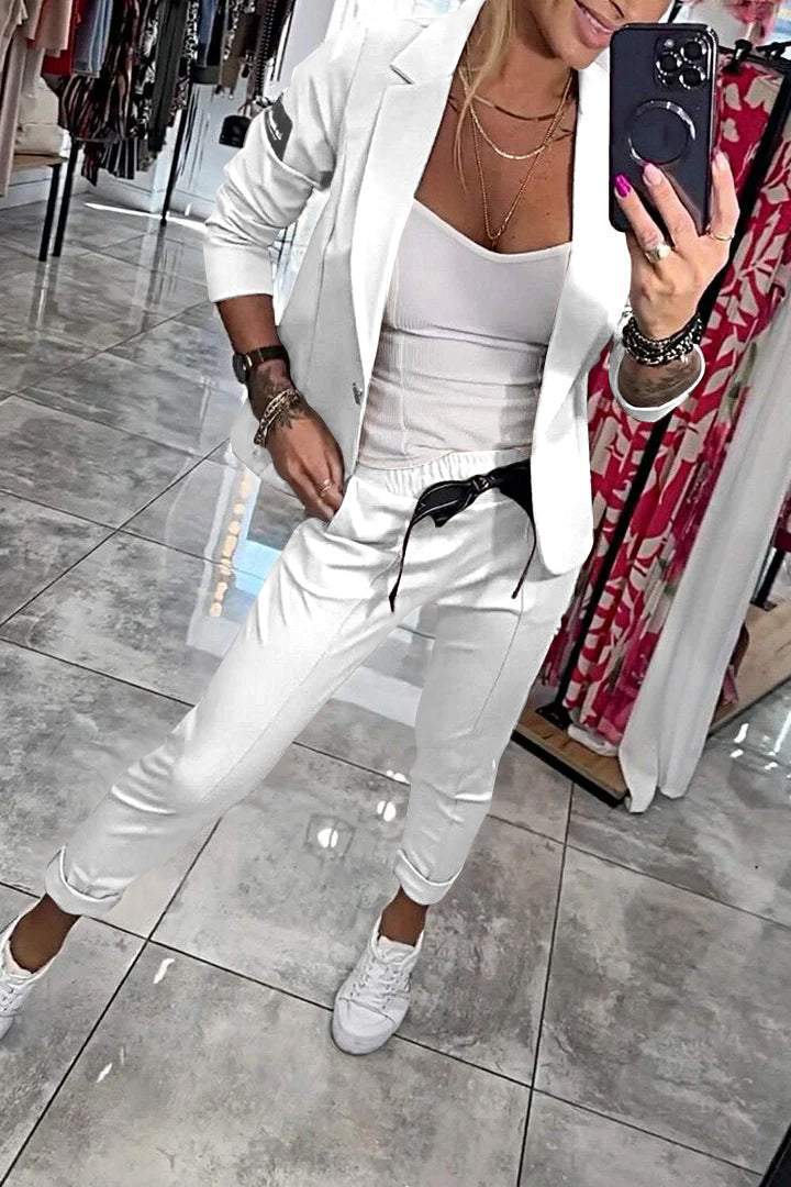 Fenna™ | Ensemble Femme Deux Pièces en Couleur Unie