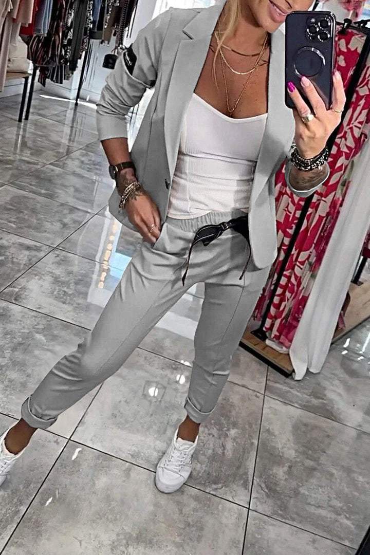 Fenna™ | Ensemble Femme Deux Pièces en Couleur Unie