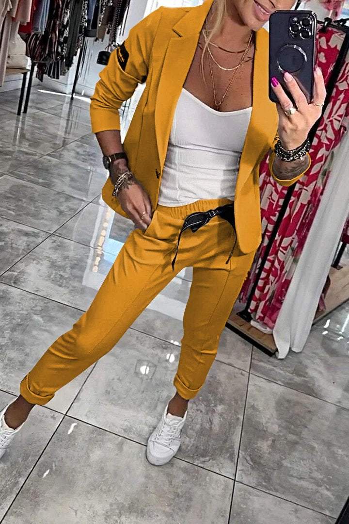 Fenna™ | Ensemble Femme Deux Pièces en Couleur Unie