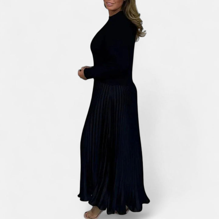 Claudia - Robe longue avec pull et jupe plissée