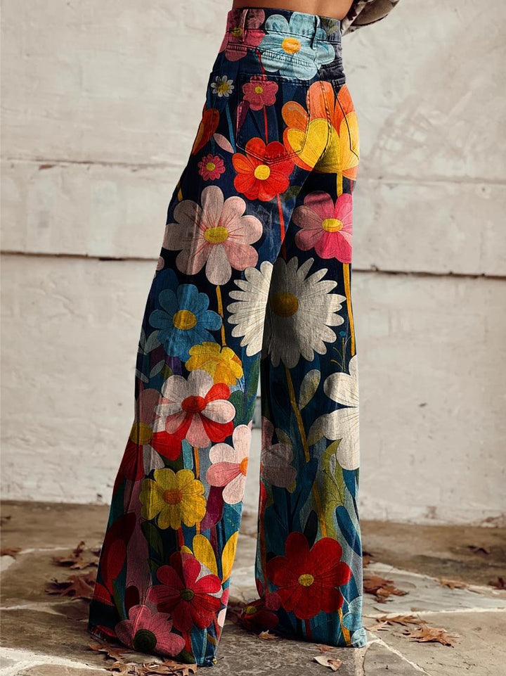 Harper™ - Pantalon ample à motif floral vibrant et confortable