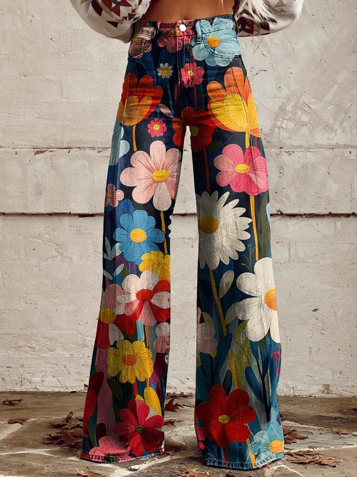 Harper™ - Pantalon ample à motif floral vibrant et confortable